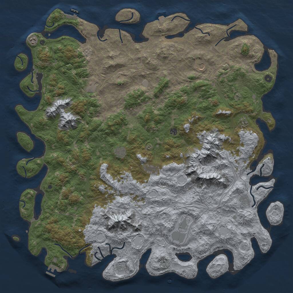Rust Map: Procedural Map, Size: 6000, Seed: 85553579, 17 Monuments