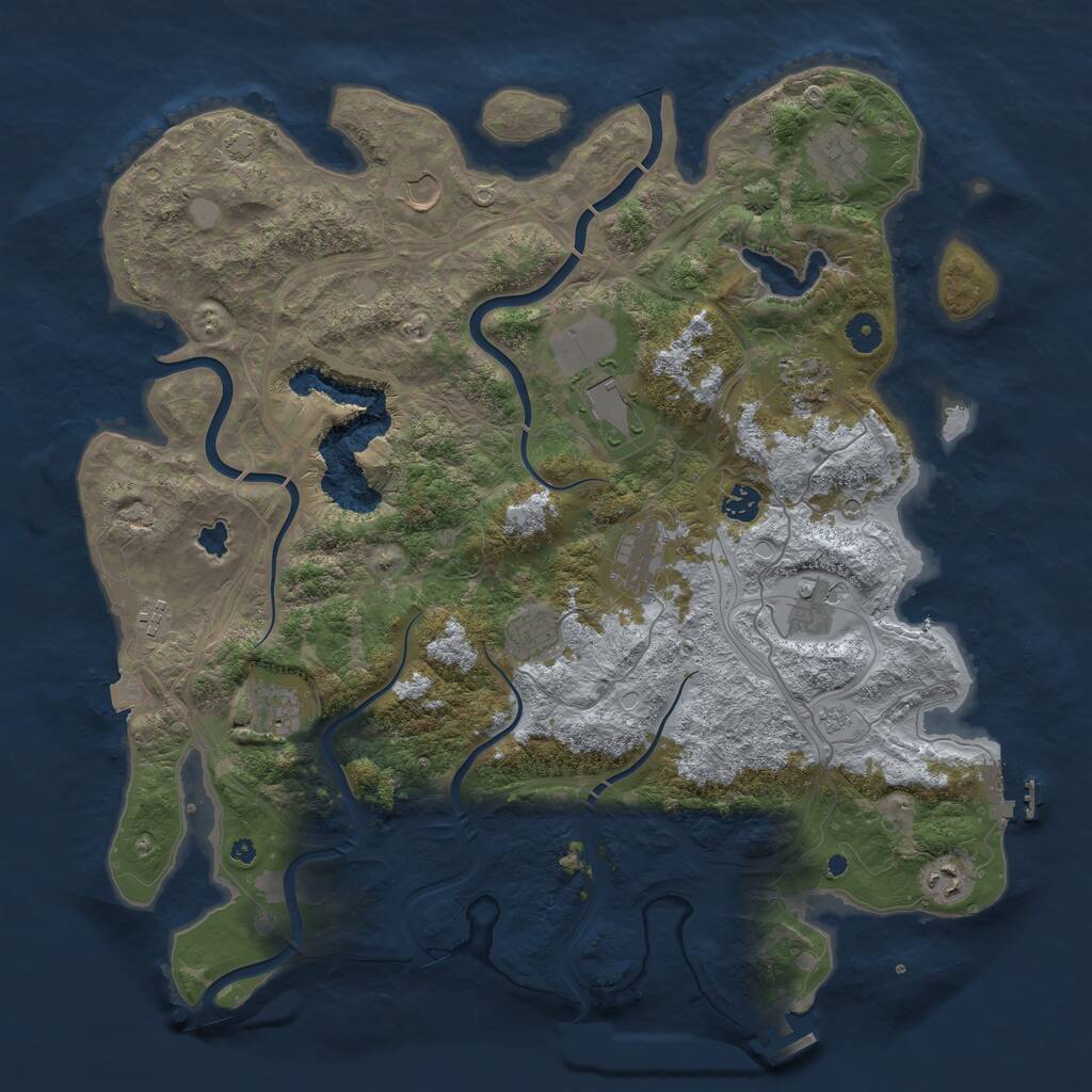 Rust Map: Procedural Map, Size: 4400, Seed: 11110, 17 Monuments