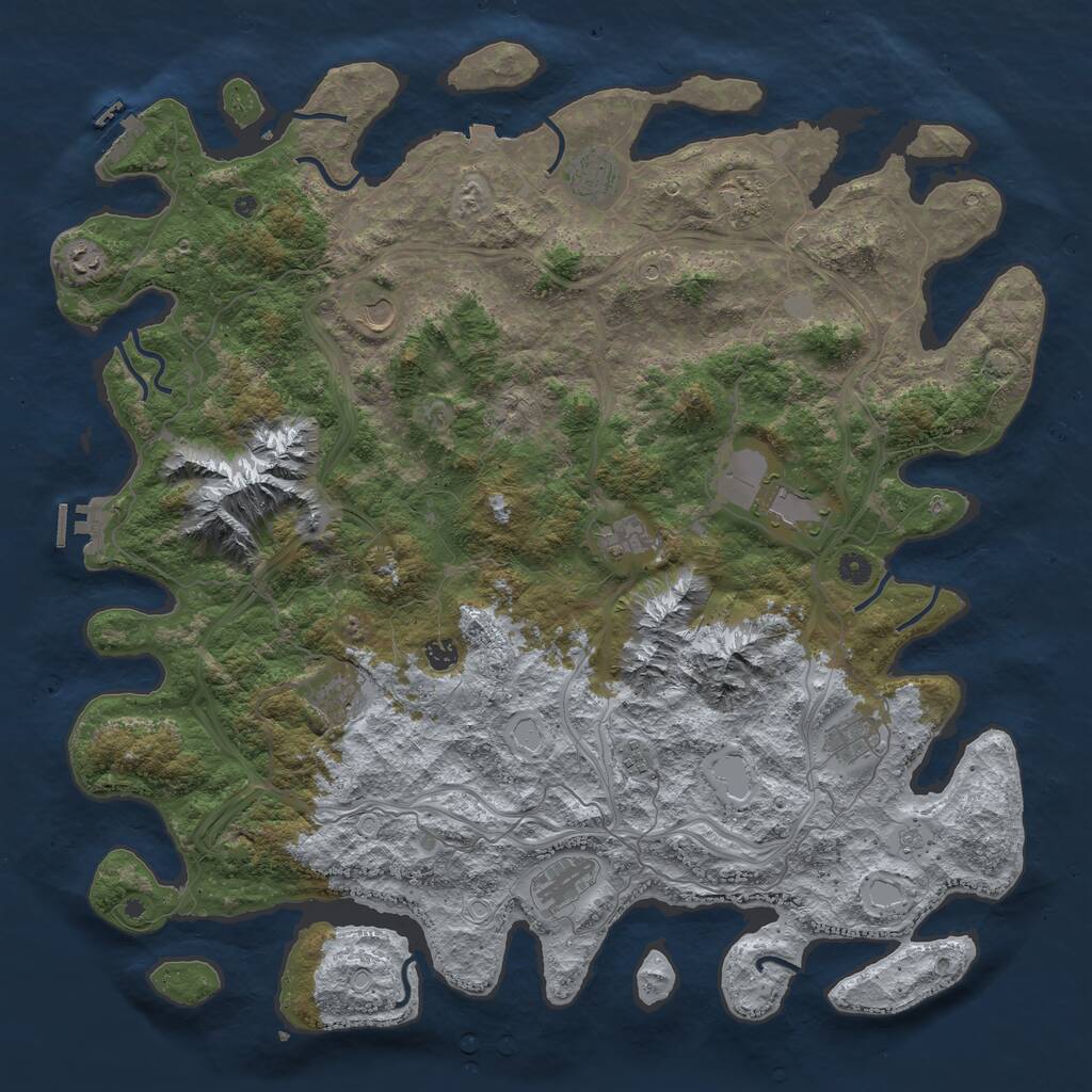Rust Map: Procedural Map, Size: 5000, Seed: 871376600, 17 Monuments