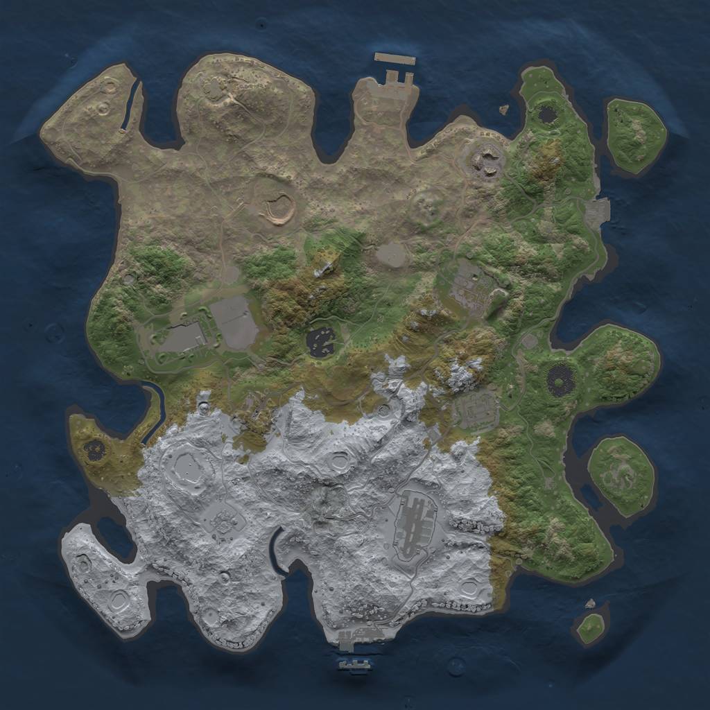 Rust Map: Procedural Map, Size: 3500, Seed: 1922652656, 16 Monuments