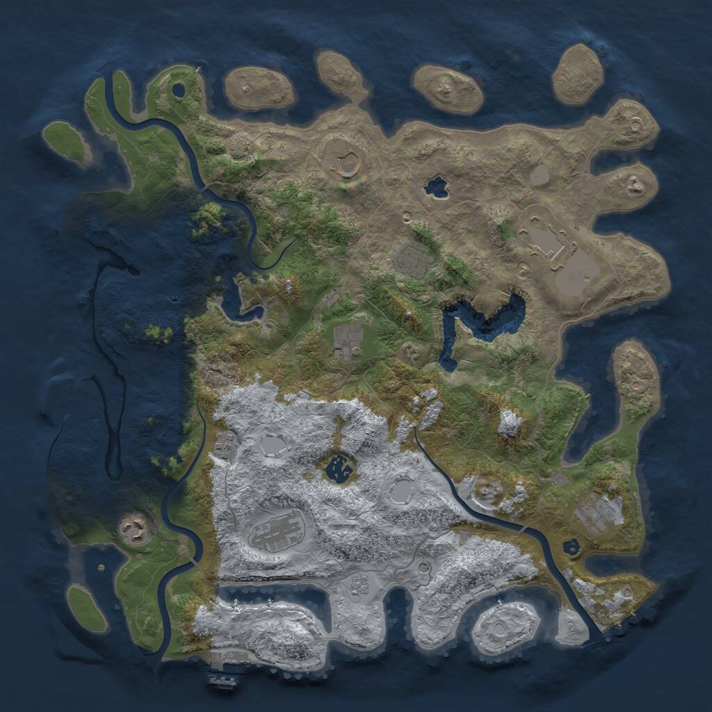 Rust Map: Procedural Map, Size: 4200, Seed: 40720244, 15 Monuments