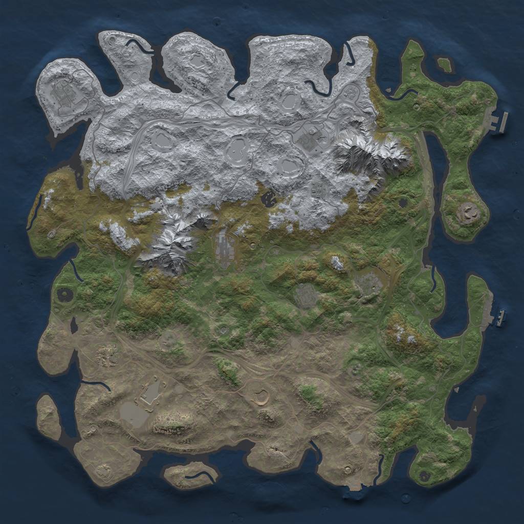 Rust Map: Procedural Map, Size: 5000, Seed: 226667291, 19 Monuments