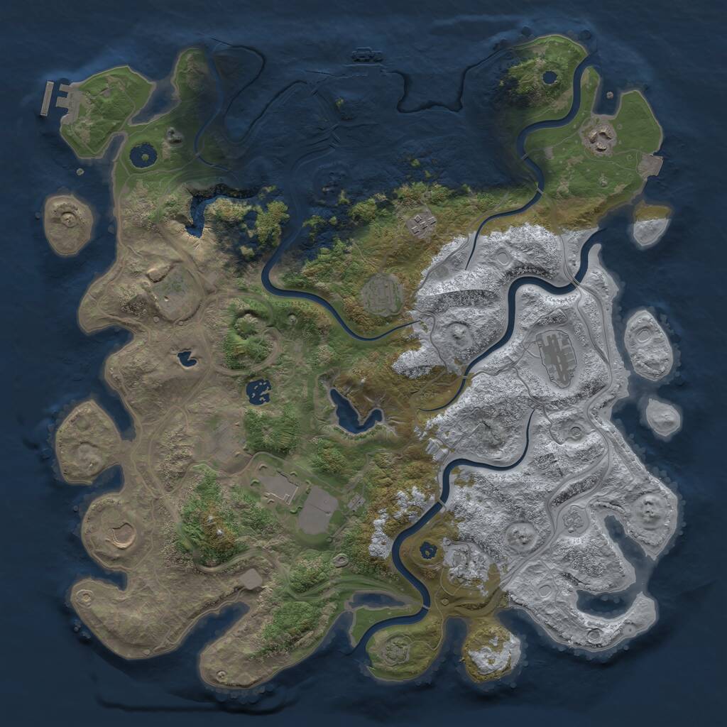 Rust Map: Procedural Map, Size: 4250, Seed: 872453467, 16 Monuments