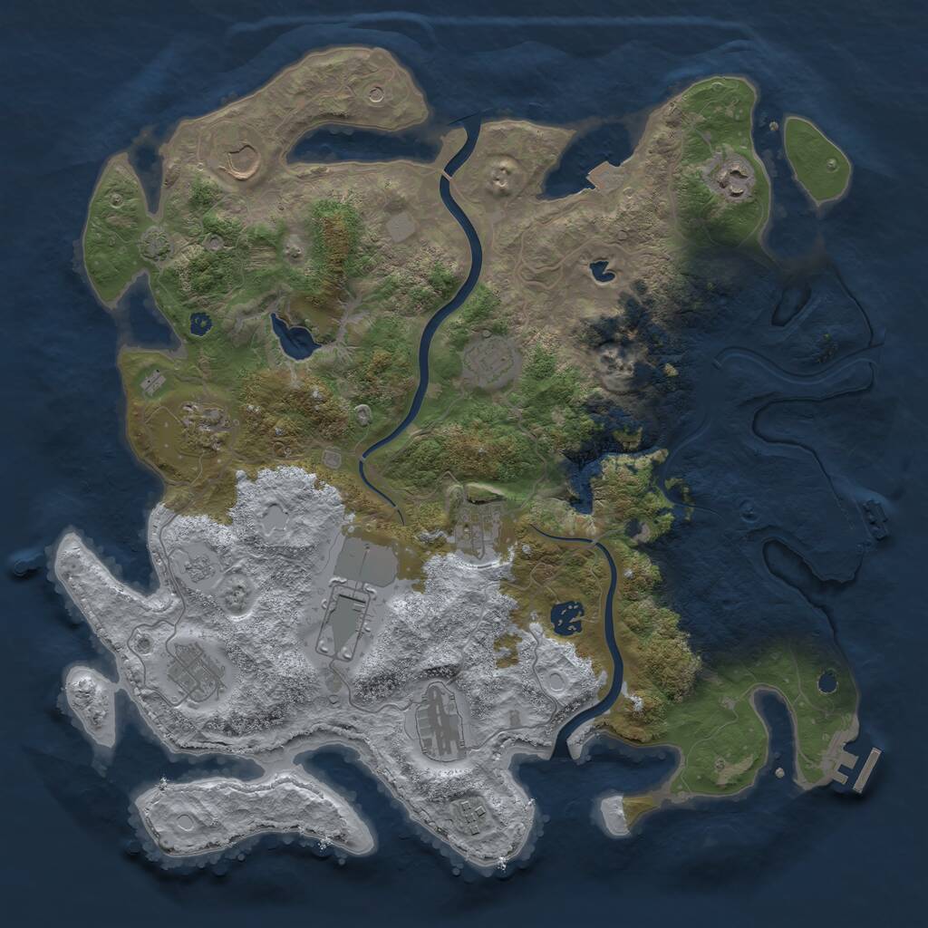 Rust Map: Procedural Map, Size: 4000, Seed: 1507325316, 16 Monuments