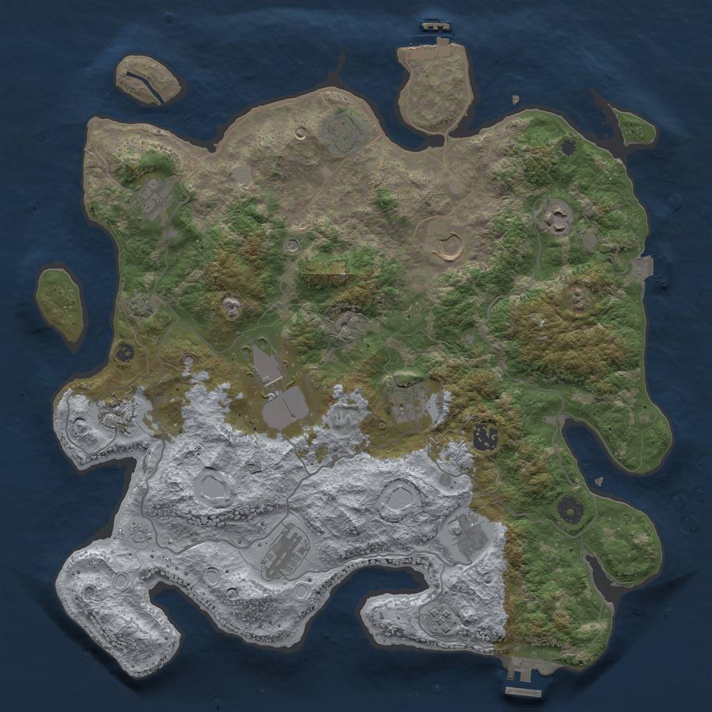 Rust Map: Procedural Map, Size: 4012, Seed: 2147483647, 19 Monuments
