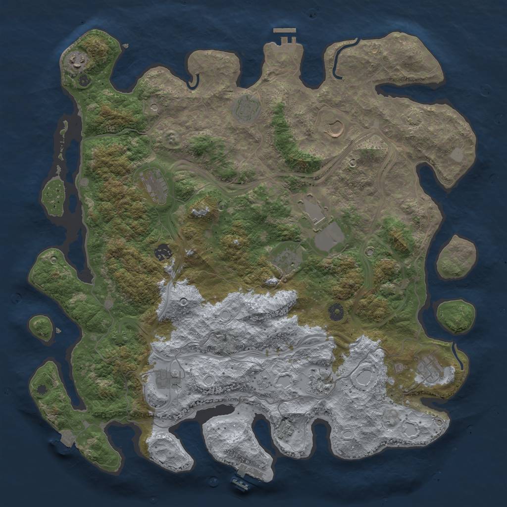 Rust Map: Procedural Map, Size: 4500, Seed: 22224, 19 Monuments