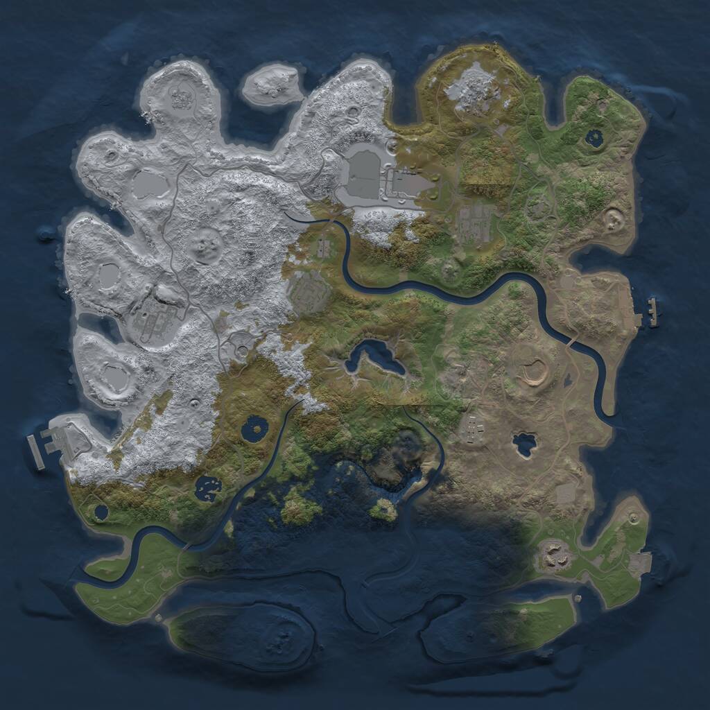 Rust Map: Procedural Map, Size: 4000, Seed: 513219, 15 Monuments