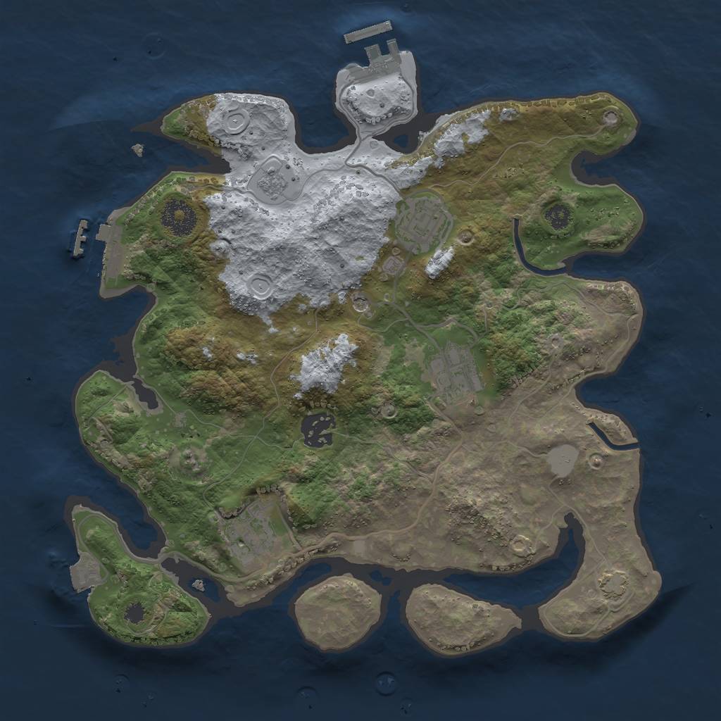 Rust Map: Procedural Map, Size: 3000, Seed: 230014983, 12 Monuments