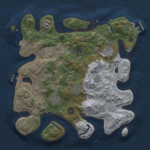 Thumbnail Rust Map: Procedural Map, Size: 3300, Seed: 1155452308, 15 Monuments