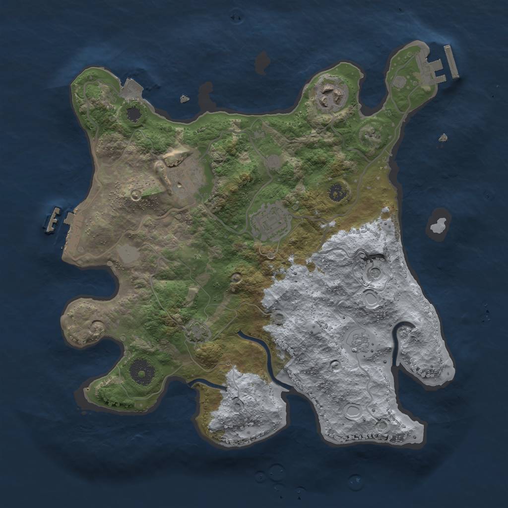 Rust Map: Procedural Map, Size: 3000, Seed: 1267388619, 11 Monuments