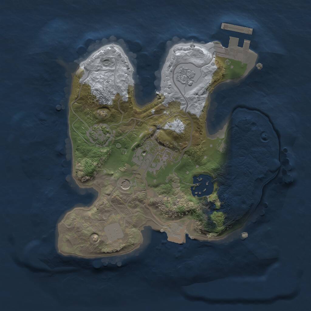 Rust Map: Procedural Map, Size: 2000, Seed: 2654810, 7 Monuments