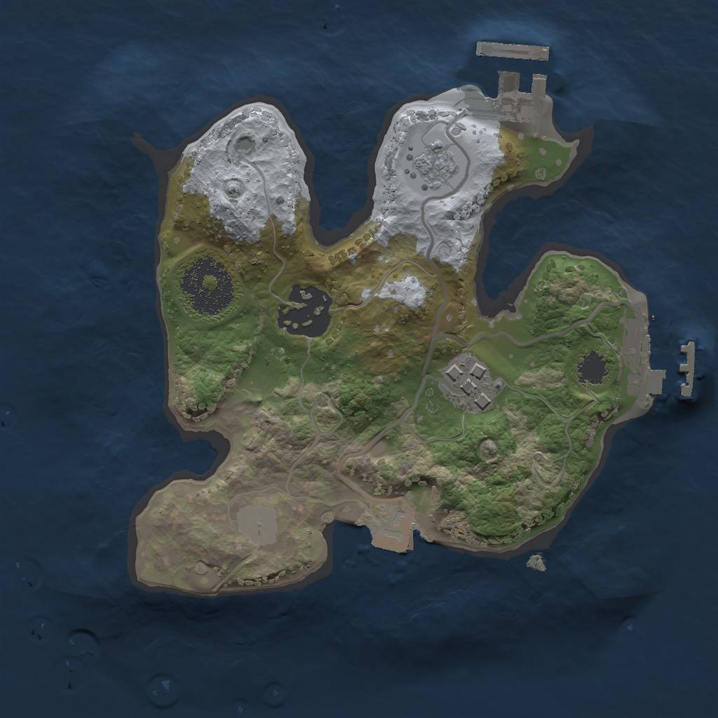 Rust Map: Procedural Map, Size: 2000, Seed: 2654810, 8 Monuments