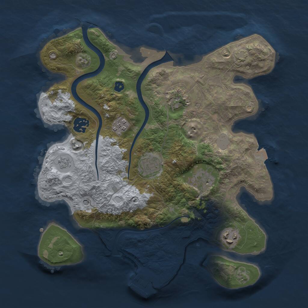 Rust Map: Procedural Map, Size: 3000, Seed: 10982, 11 Monuments