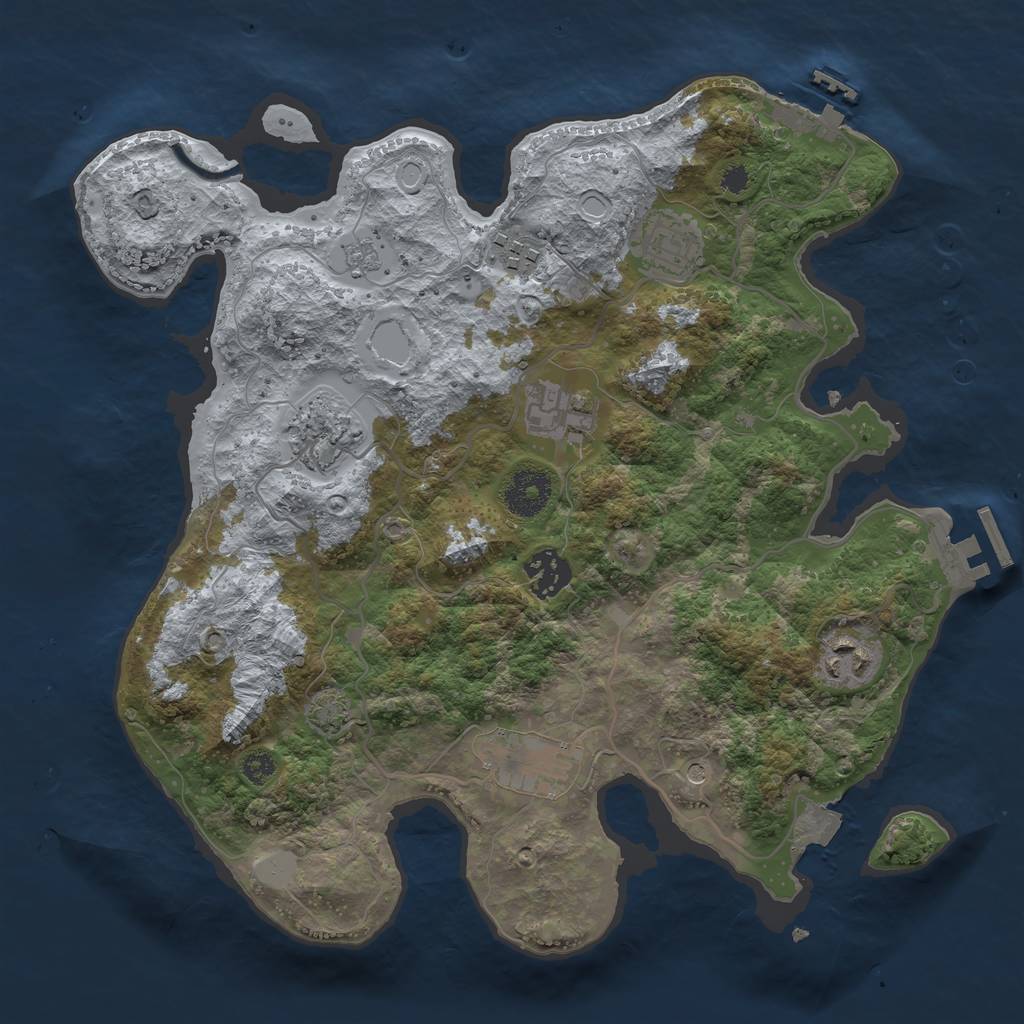 Rust Map: Procedural Map, Size: 3250, Seed: 1852020000, 15 Monuments