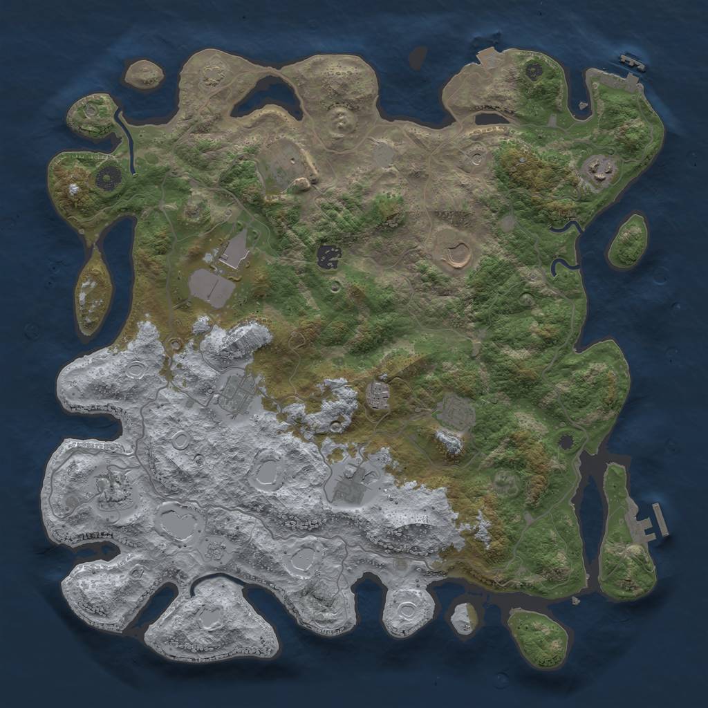 Rust Map: Procedural Map, Size: 4192, Seed: 110555822, 18 Monuments