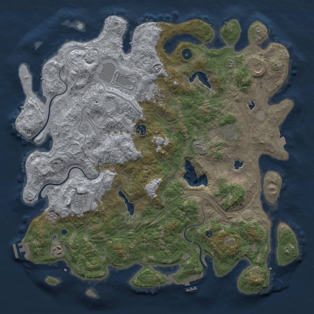 Rust Map: Procedural Map, Size: 4500, Seed: 322465365, 14 Monuments