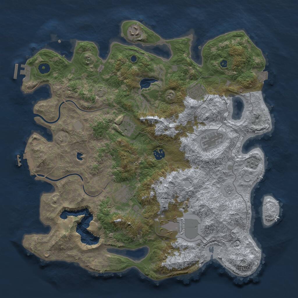Rust Map: Procedural Map, Size: 4000, Seed: 944611622, 14 Monuments