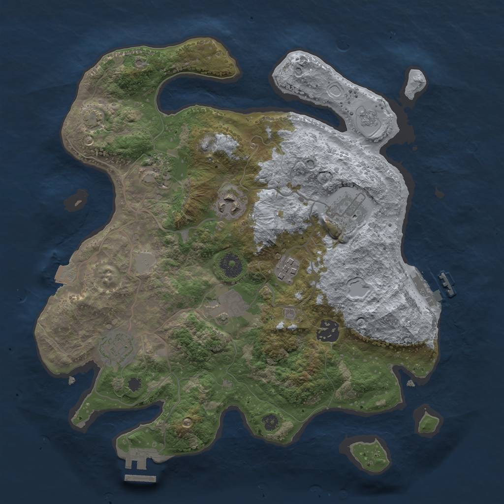 Rust Map: Procedural Map, Size: 3250, Seed: 1799728309, 14 Monuments