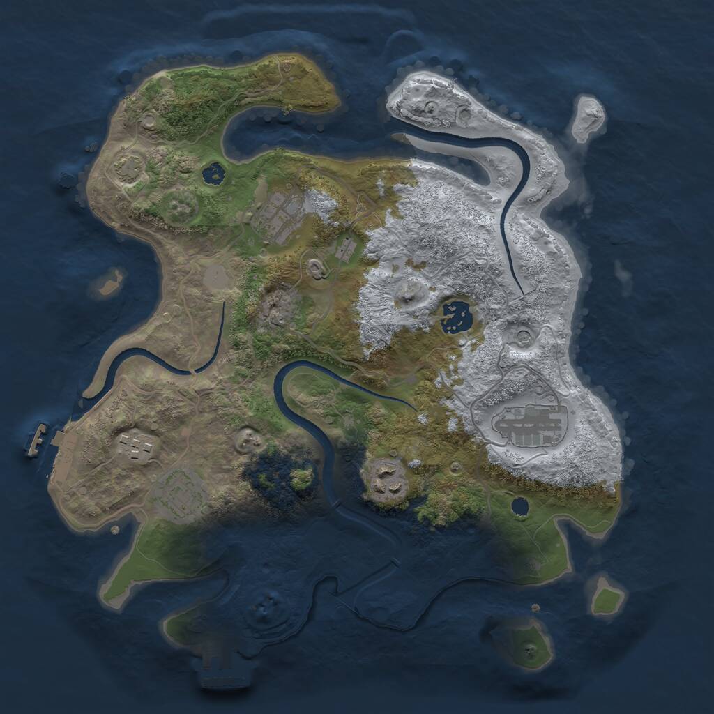 Rust Map: Procedural Map, Size: 3250, Seed: 1799728309, 11 Monuments