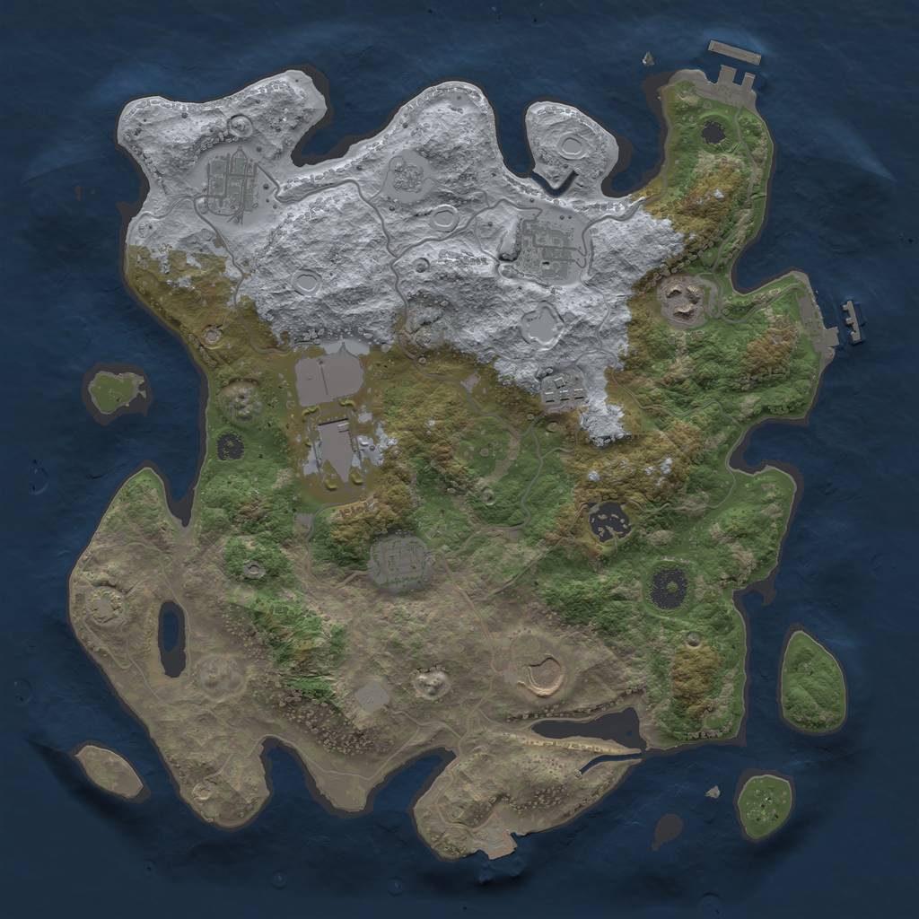 Rust Map: Procedural Map, Size: 3500, Seed: 862, 15 Monuments