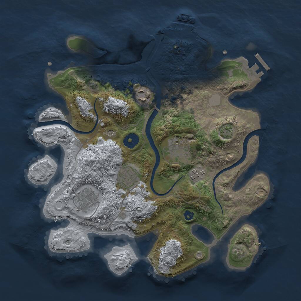Rust Map: Procedural Map, Size: 3000, Seed: 5671094, 10 Monuments