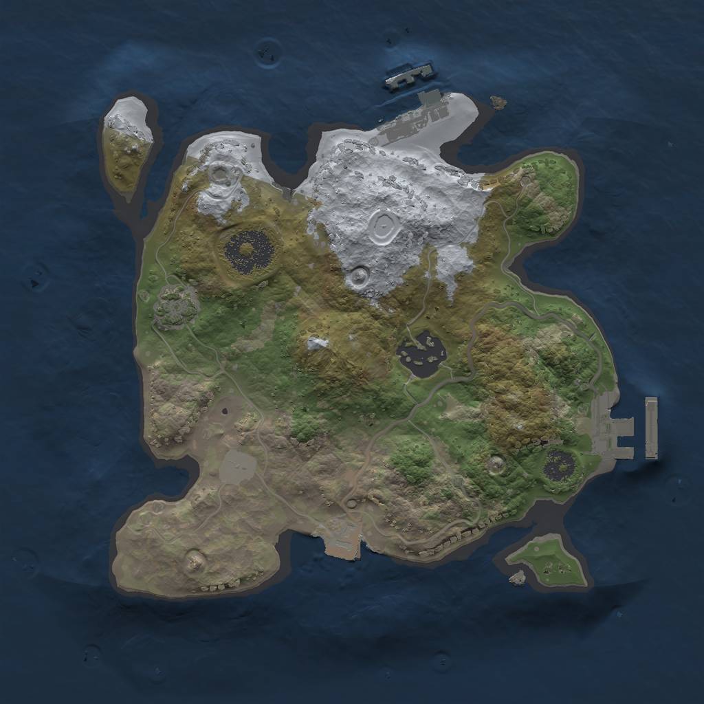 Rust Map: Procedural Map, Size: 2300, Seed: 2654810, 7 Monuments