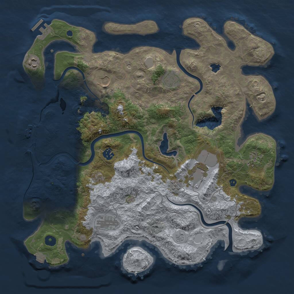 Rust Map: Procedural Map, Size: 4000, Seed: 1739851132, 14 Monuments