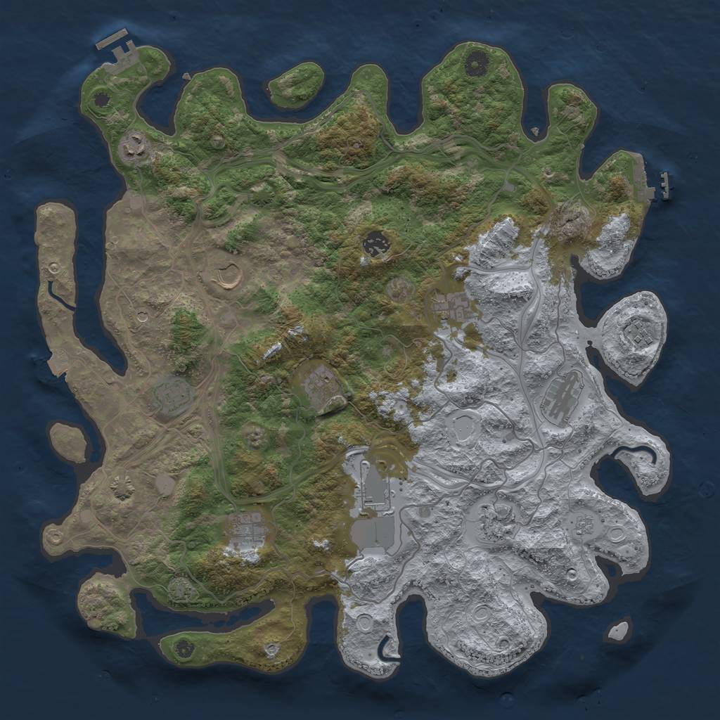 Rust Map: Procedural Map, Size: 4250, Seed: 1381572972, 19 Monuments