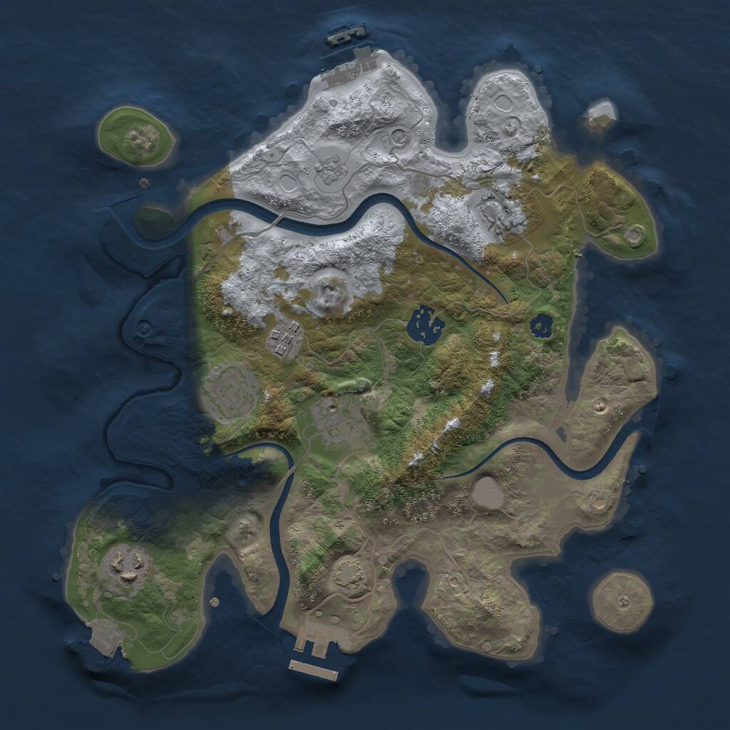 Rust Map: Procedural Map, Size: 3000, Seed: 598803032, 12 Monuments