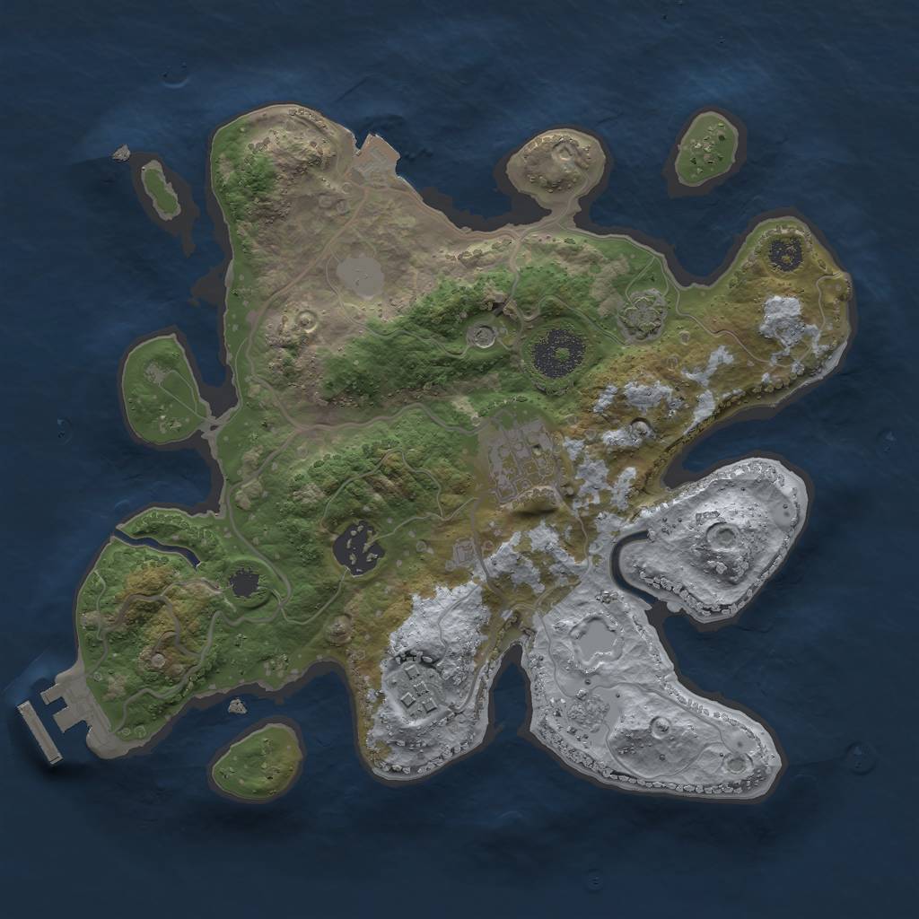 Rust Map: Procedural Map, Size: 2750, Seed: 1576421774, 10 Monuments