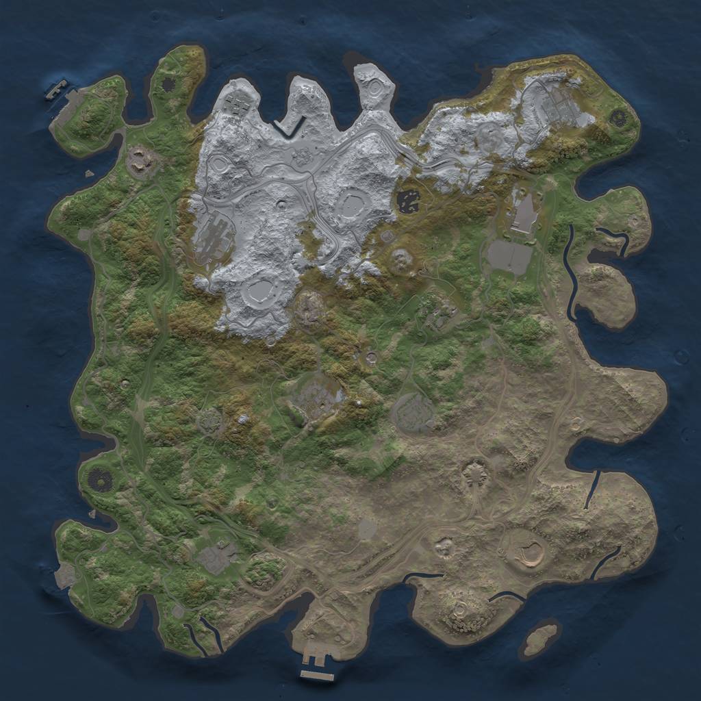 Rust Map: Procedural Map, Size: 4250, Seed: 402660786, 19 Monuments