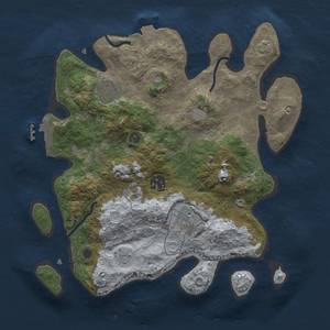 Thumbnail Rust Map: Procedural Map, Size: 3000, Seed: 371883438, 10 Monuments