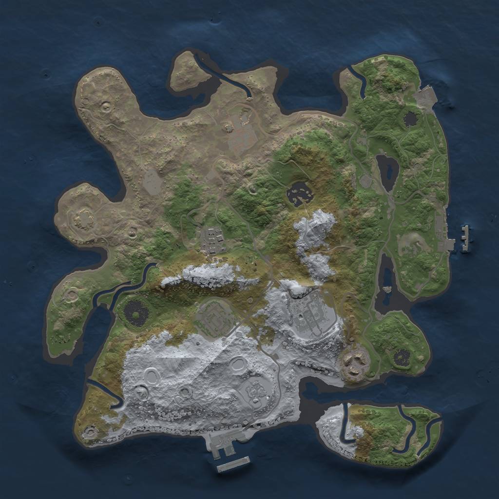 Rust Map: Procedural Map, Size: 3000, Seed: 27380, 13 Monuments