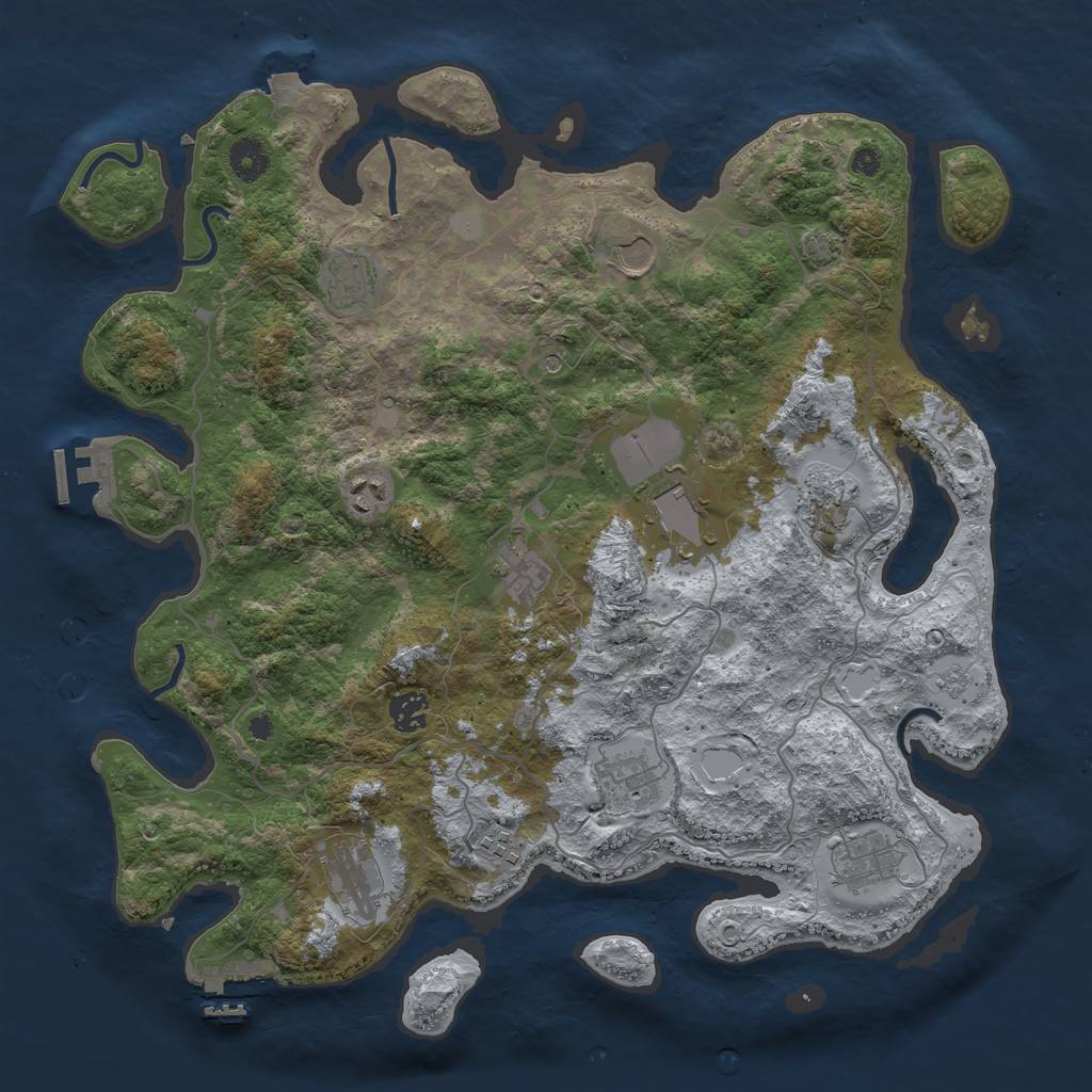 Rust Map: Procedural Map, Size: 4000, Seed: 2018720802, 19 Monuments
