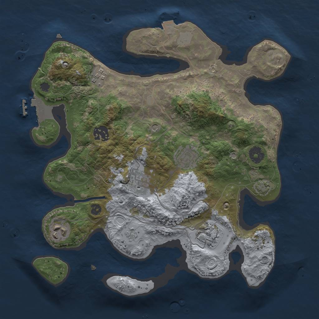 Rust Map: Procedural Map, Size: 3000, Seed: 9229, 13 Monuments