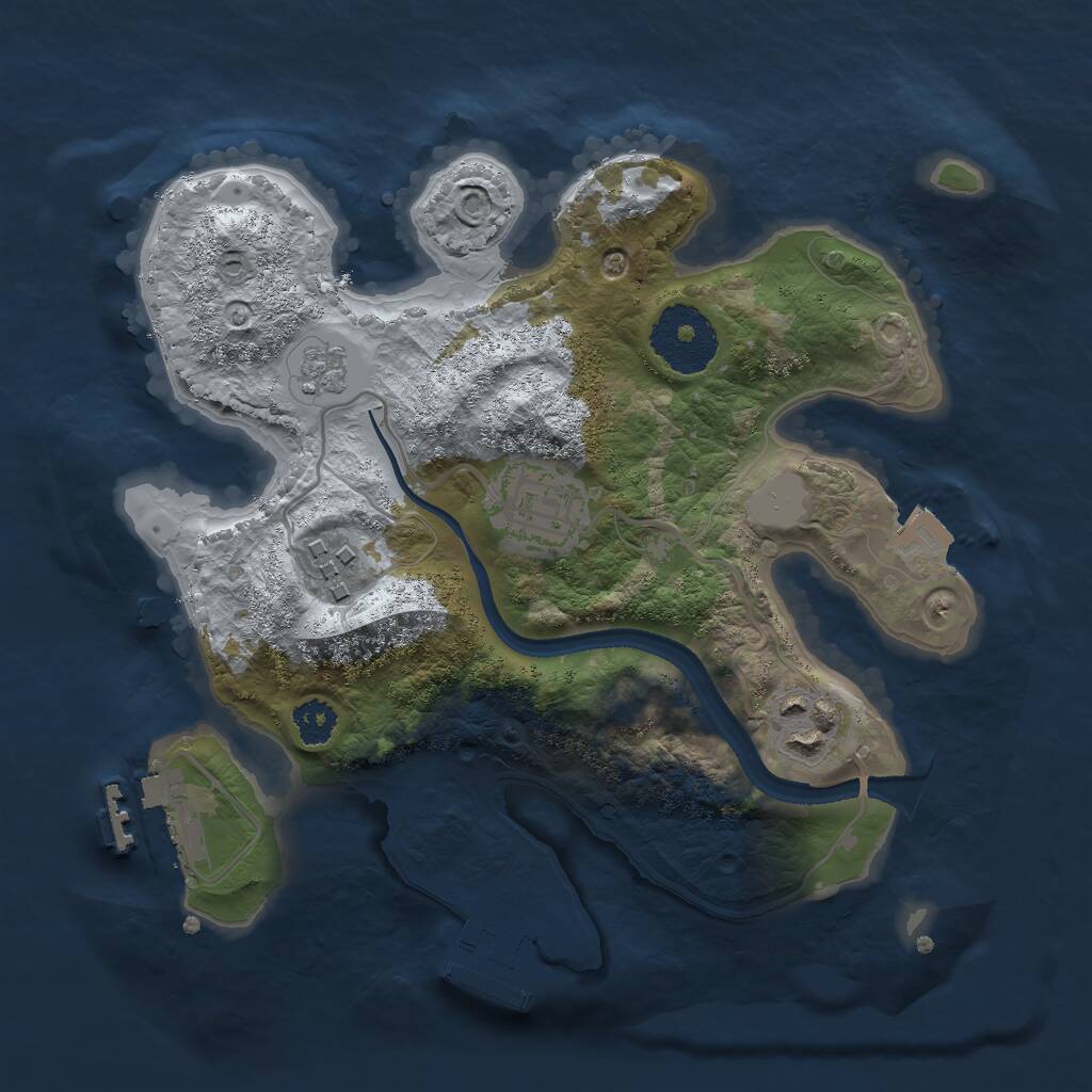 Rust Map: Procedural Map, Size: 2500, Seed: 2564, 7 Monuments