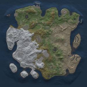 Thumbnail Rust Map: Procedural Map, Size: 3500, Seed: 2115075321, 18 Monuments