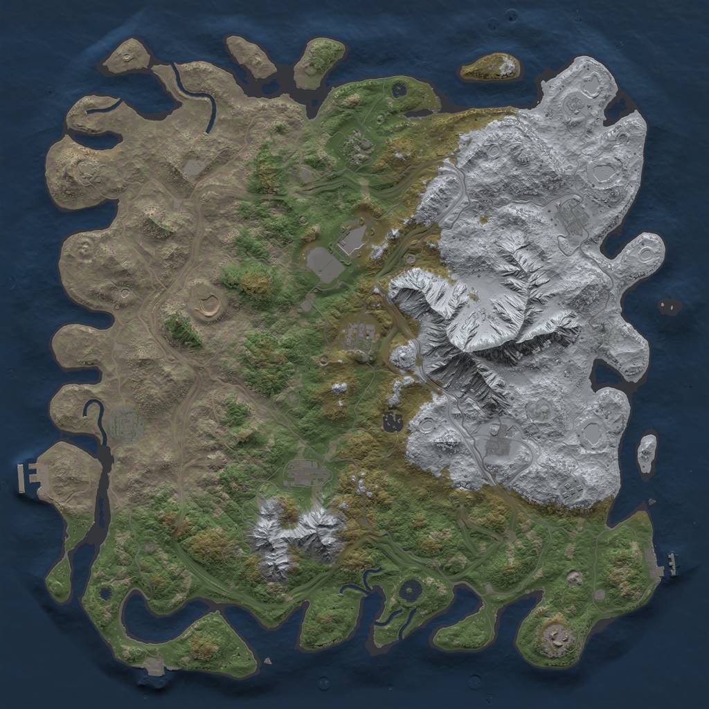 Rust Map: Procedural Map, Size: 5000, Seed: 848464623, 19 Monuments