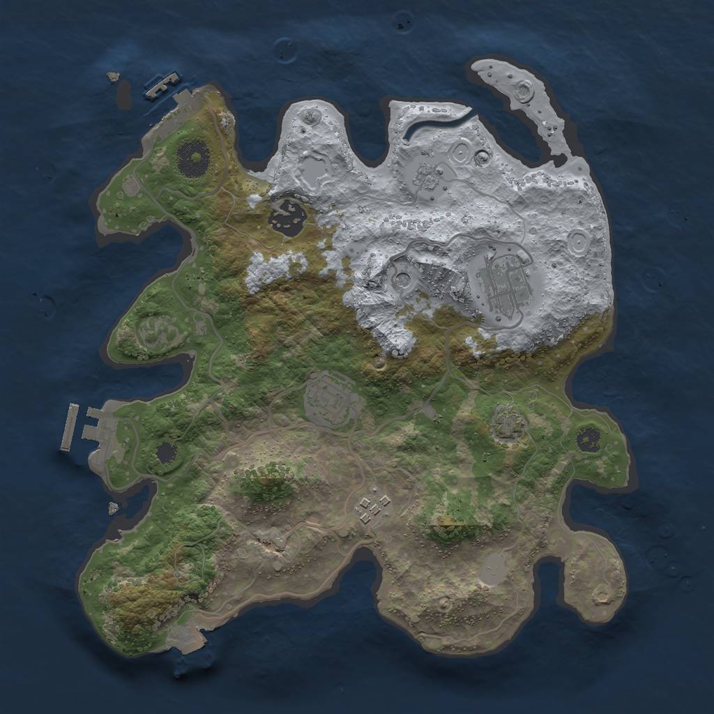 Rust Map: Procedural Map, Size: 3000, Seed: 1112002250, 12 Monuments