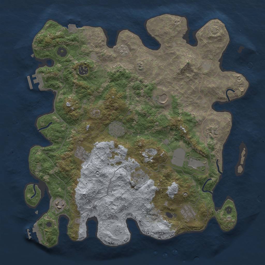 Rust Map: Procedural Map, Size: 4000, Seed: 32141866, 18 Monuments