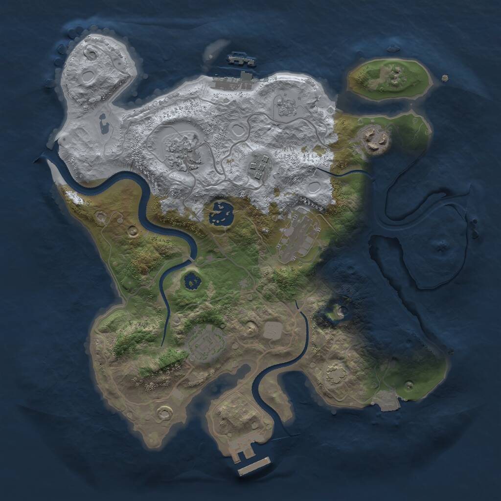Rust Map: Procedural Map, Size: 3000, Seed: 834563562, 12 Monuments
