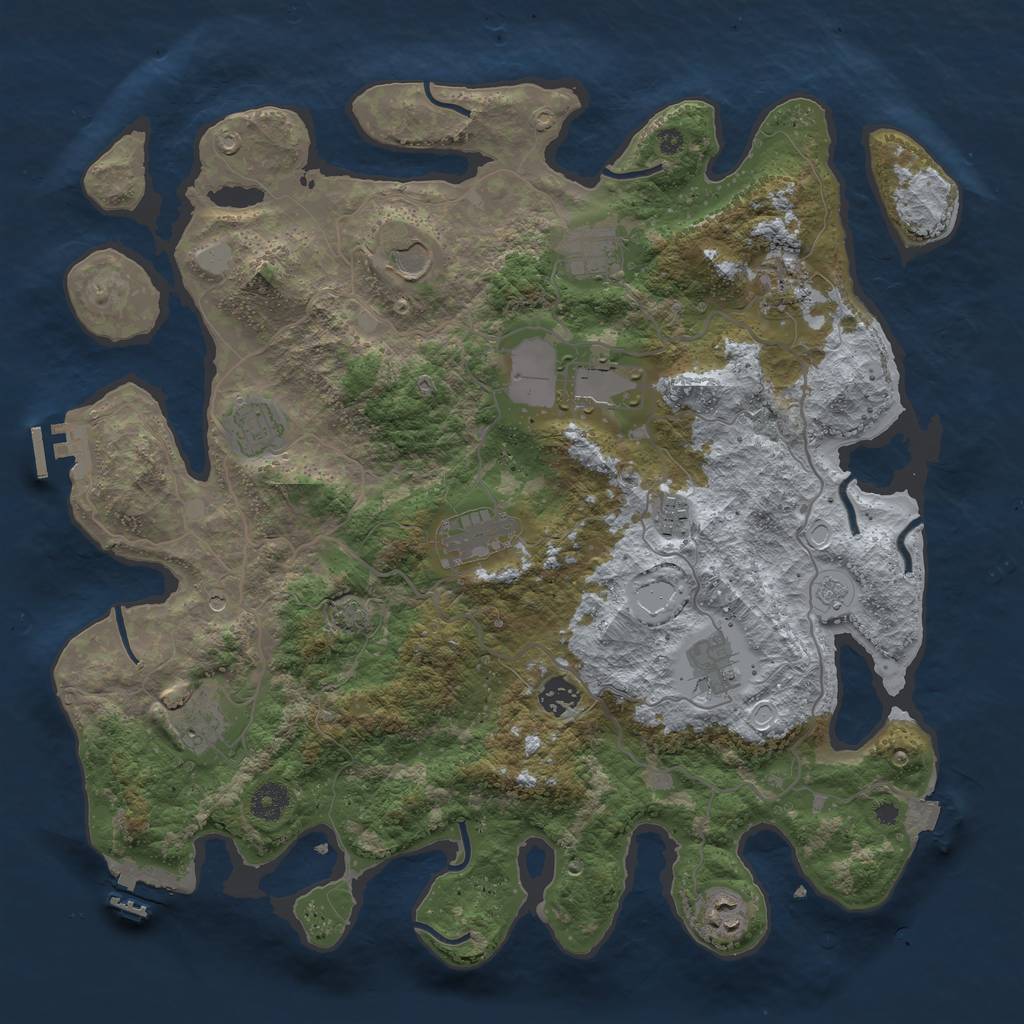 Rust Map: Procedural Map, Size: 4000, Seed: 1475164994, 19 Monuments