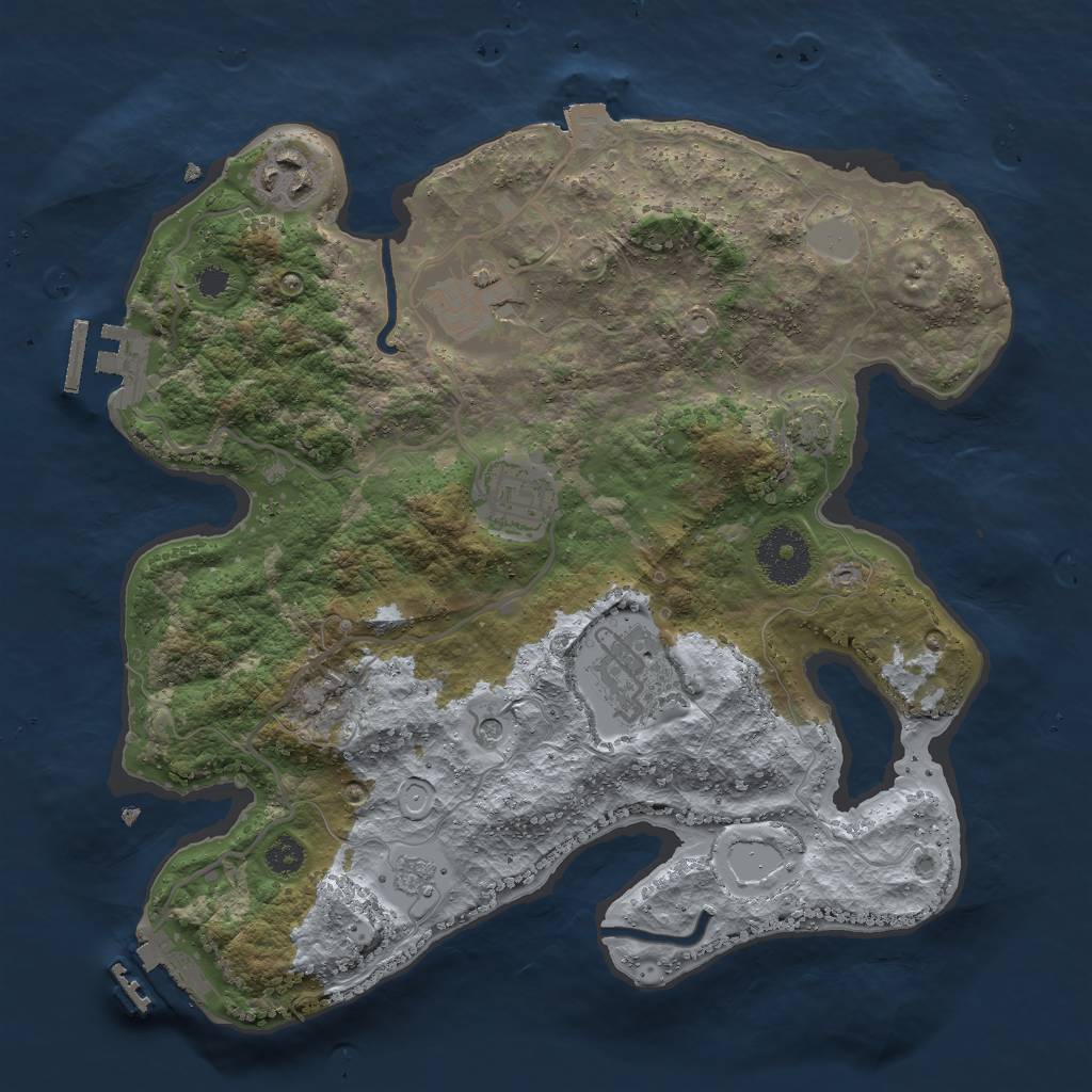 Rust Map: Procedural Map, Size: 3000, Seed: 8303, 12 Monuments