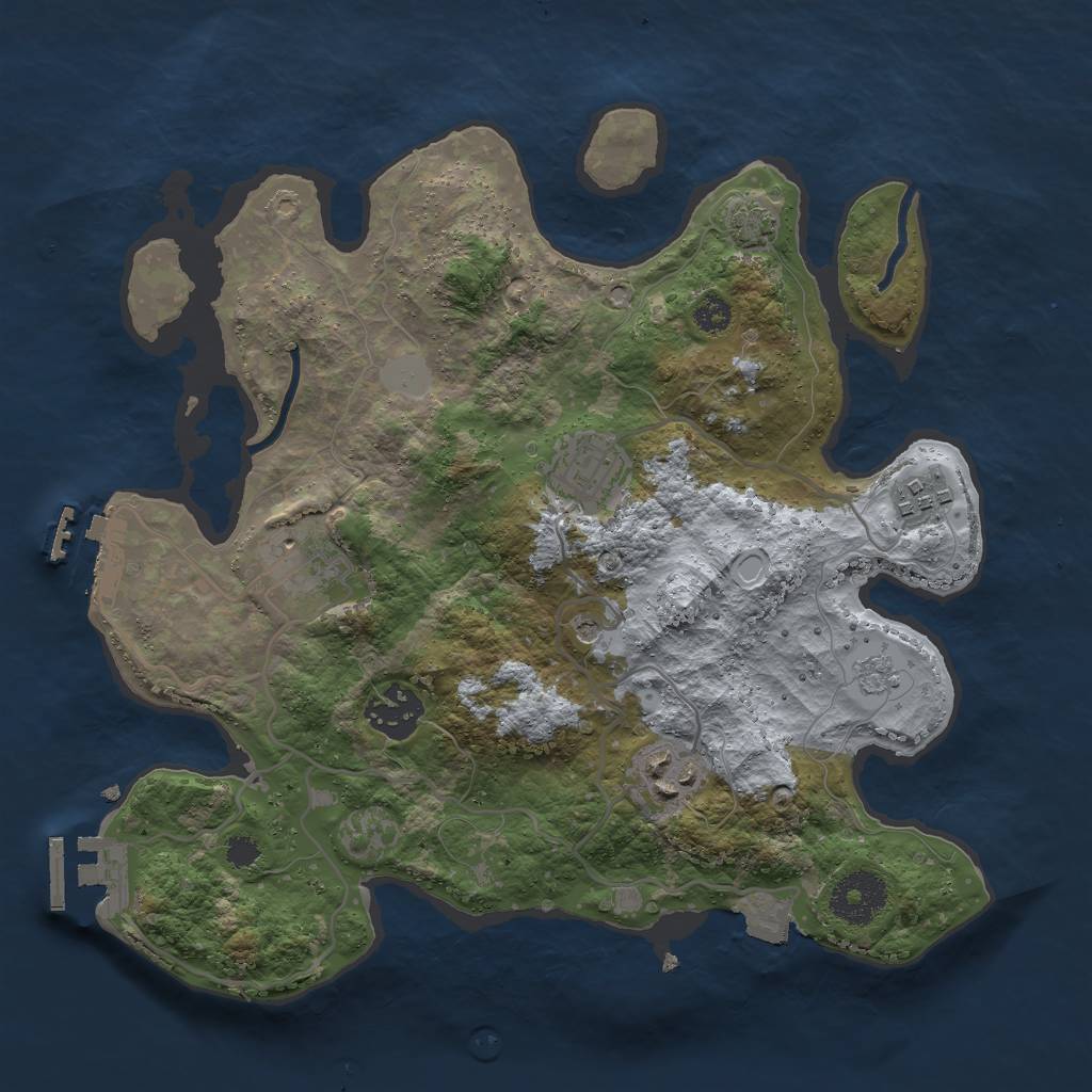 Rust Map: Procedural Map, Size: 3000, Seed: 284773120, 13 Monuments