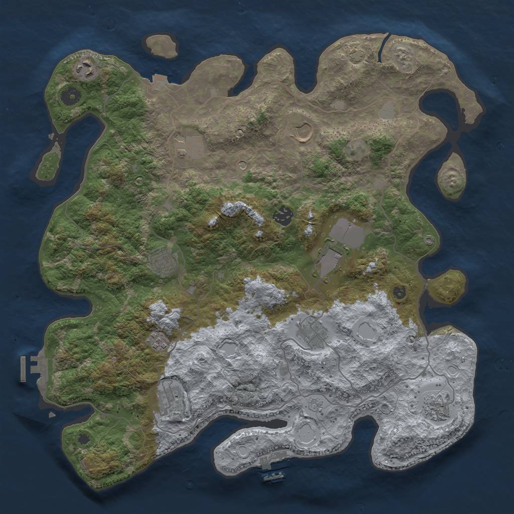 Rust Map: Procedural Map, Size: 4000, Seed: 8303, 18 Monuments