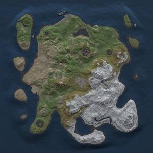Thumbnail Rust Map: Procedural Map, Size: 3000, Seed: 1738, 9 Monuments