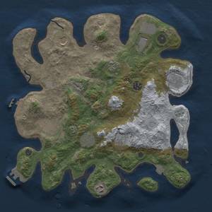 Thumbnail Rust Map: Procedural Map, Size: 3500, Seed: 2018215109, 18 Monuments