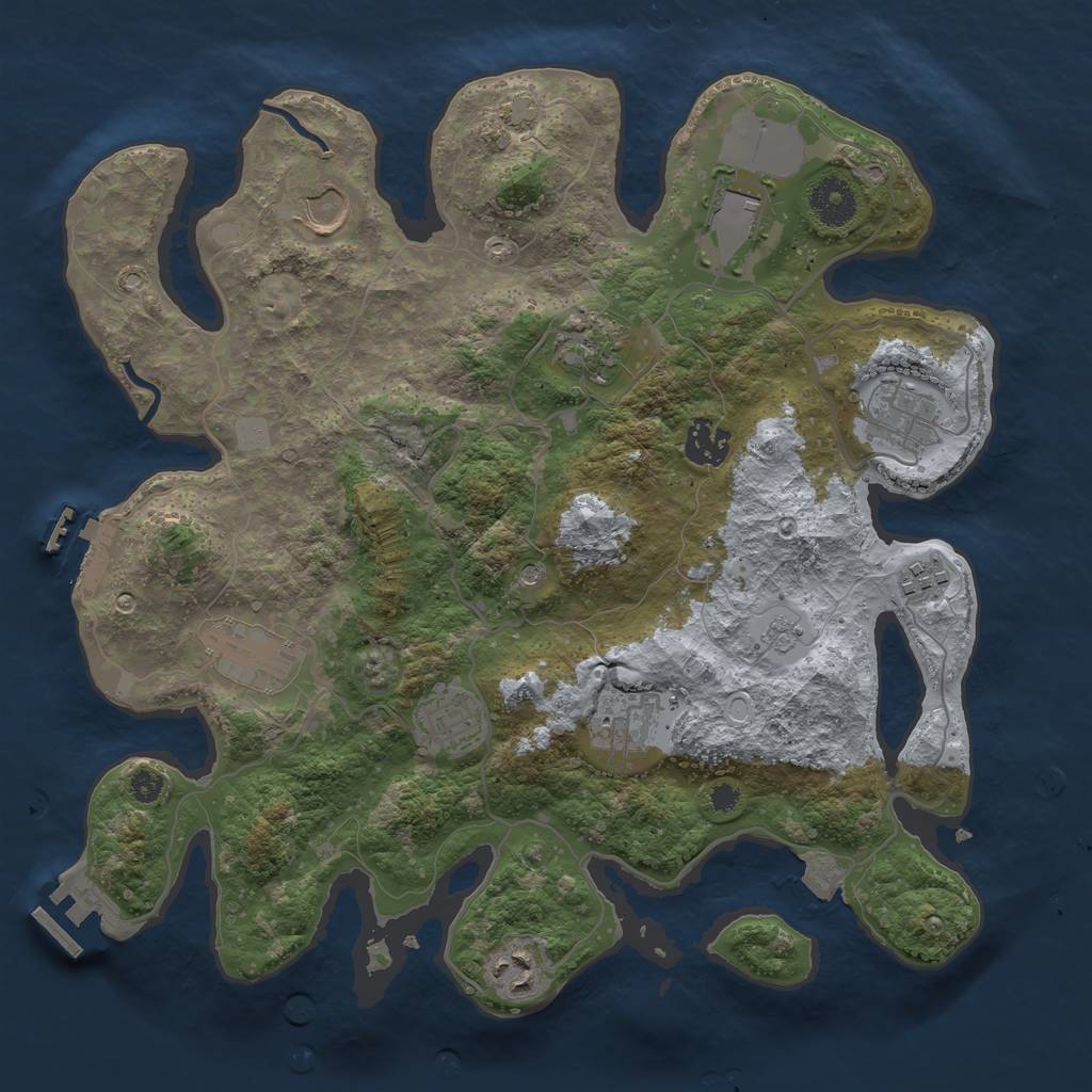 Rust Map: Procedural Map, Size: 3500, Seed: 2018215109, 18 Monuments