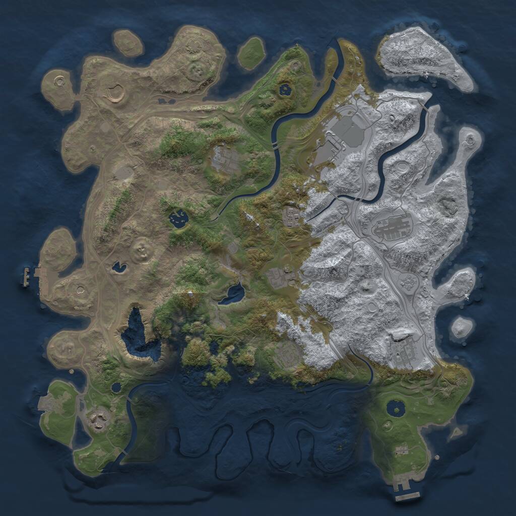 Rust Map: Procedural Map, Size: 4250, Seed: 1346142730, 16 Monuments