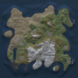 Thumbnail Rust Map: Procedural Map, Size: 3500, Seed: 100708600, 16 Monuments